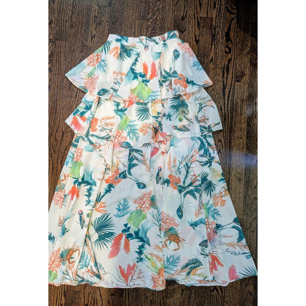 Chicways Tropical Tiered Maxi Skirt